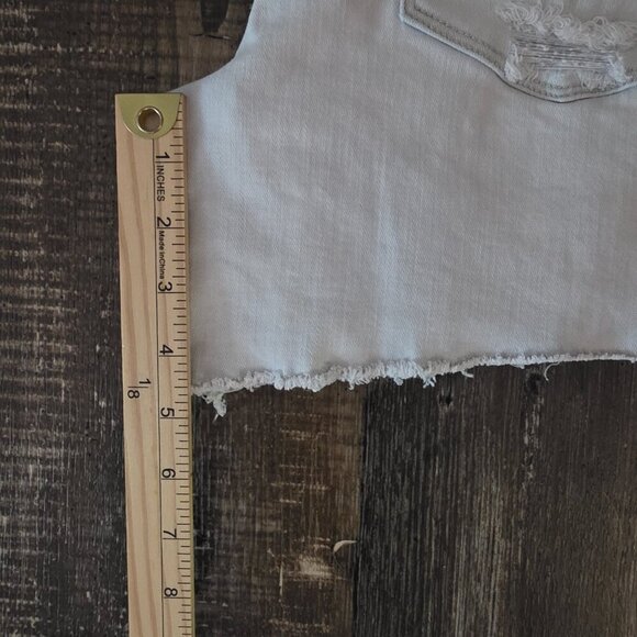 American Eagle Woman's Super Stretch Cut Off Jean Shorts Size 14 - Picture 8 of 8